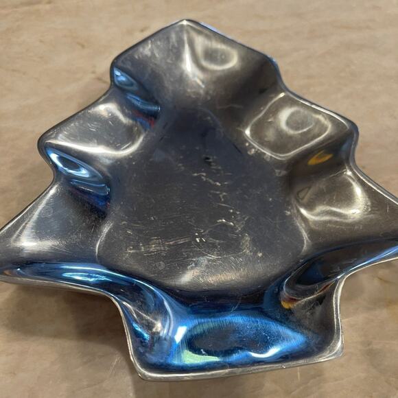 Holland Boone pewter aluminum christmas tree candy tray - Picture 2 of 8